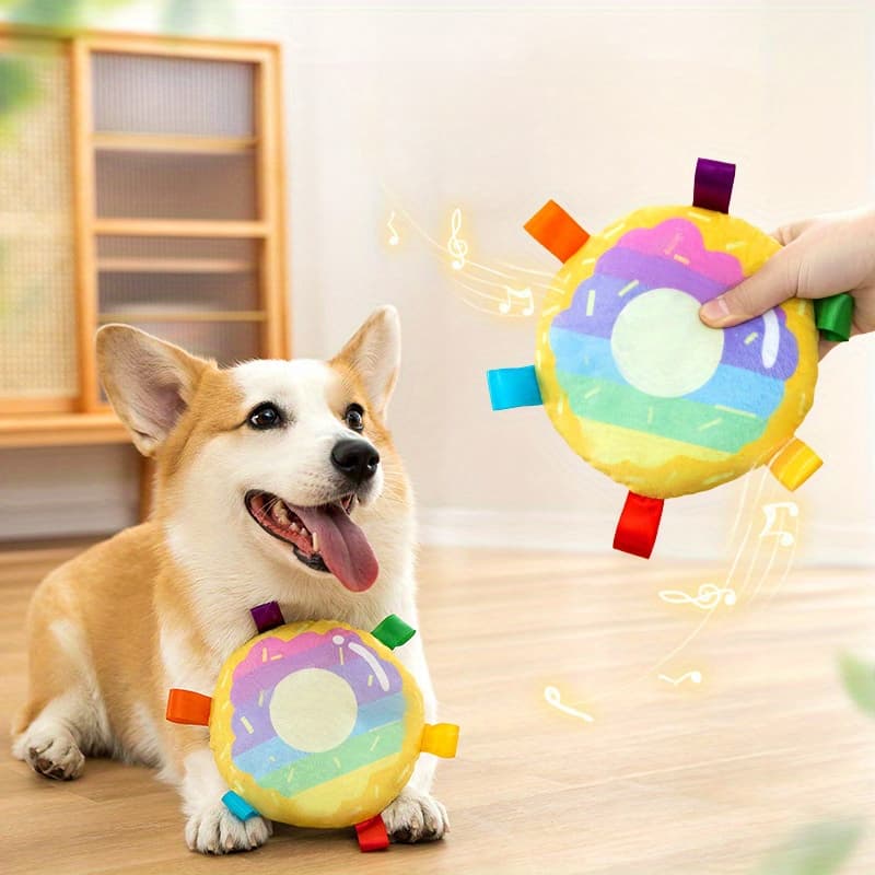 Plush Flying Disc Toy Dog Outdoor Bite-Resistant Training
